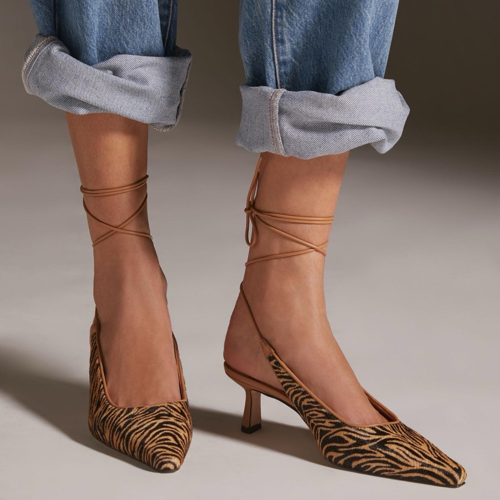 Anthropologie Angel Alarcon Strappy Heels Zebra